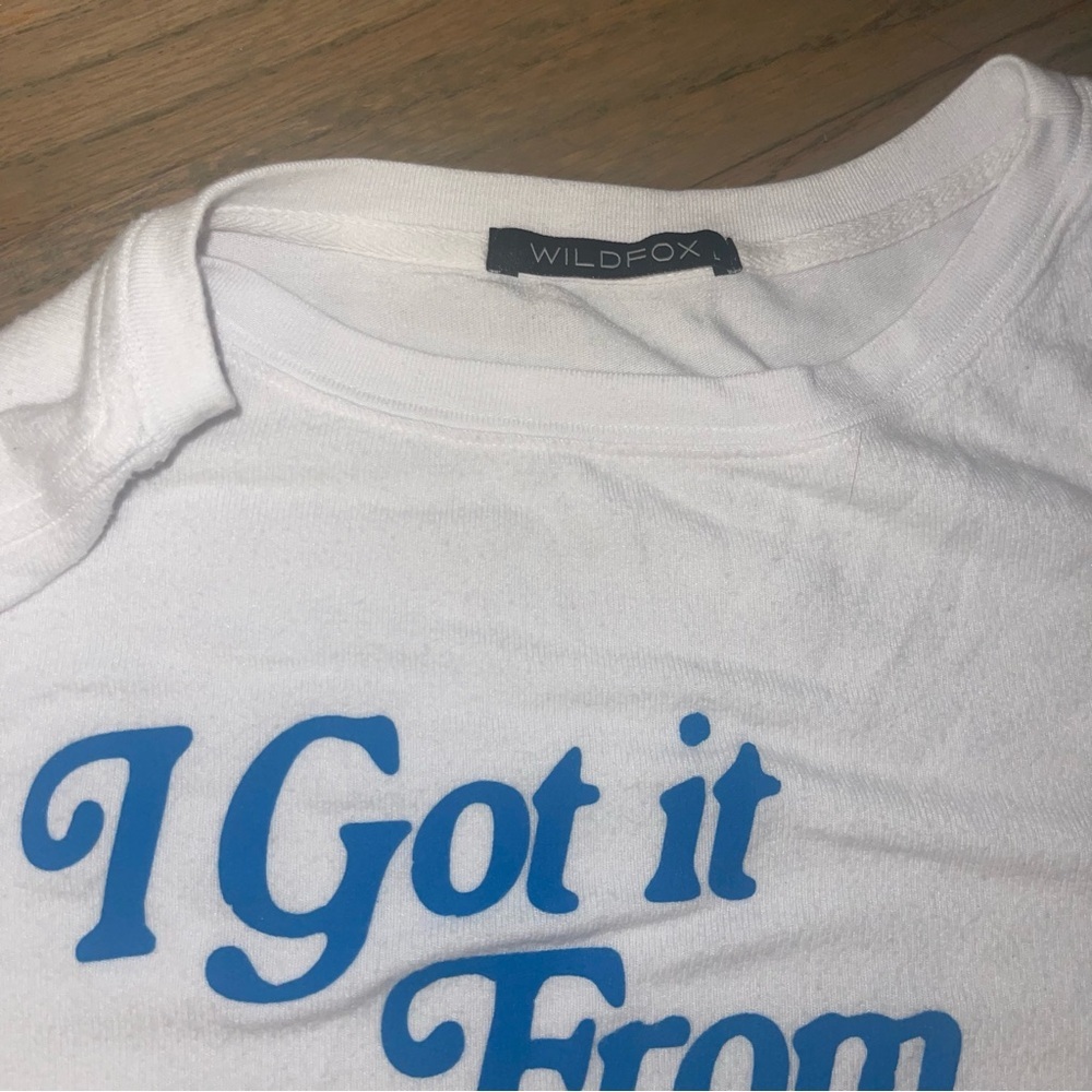 Wildfox I Got It From My Mama Long Sleeve Sweatshirt Size L - Picture 3 of 3